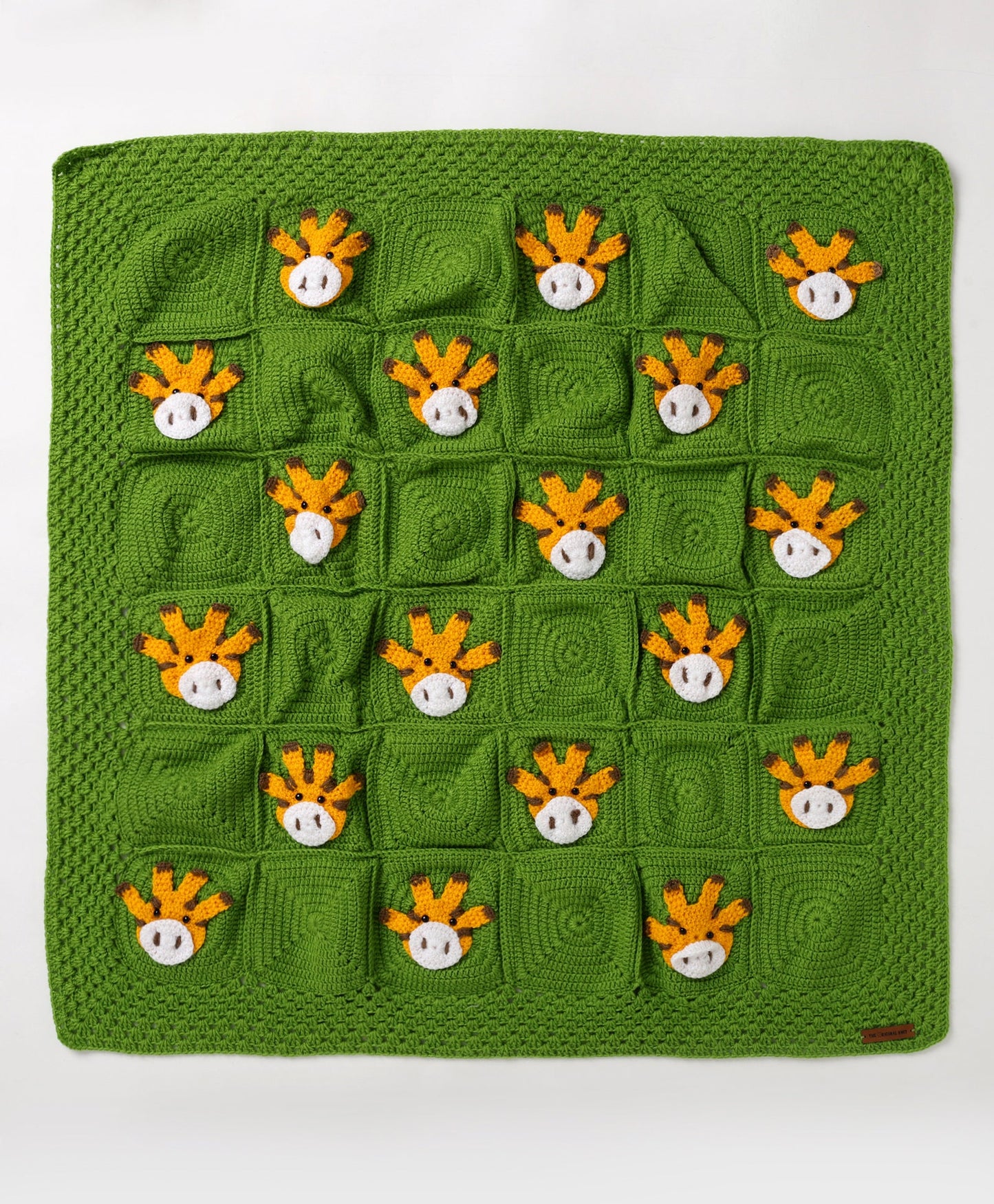Handmade Giraffe Blanket- Green & Yellow