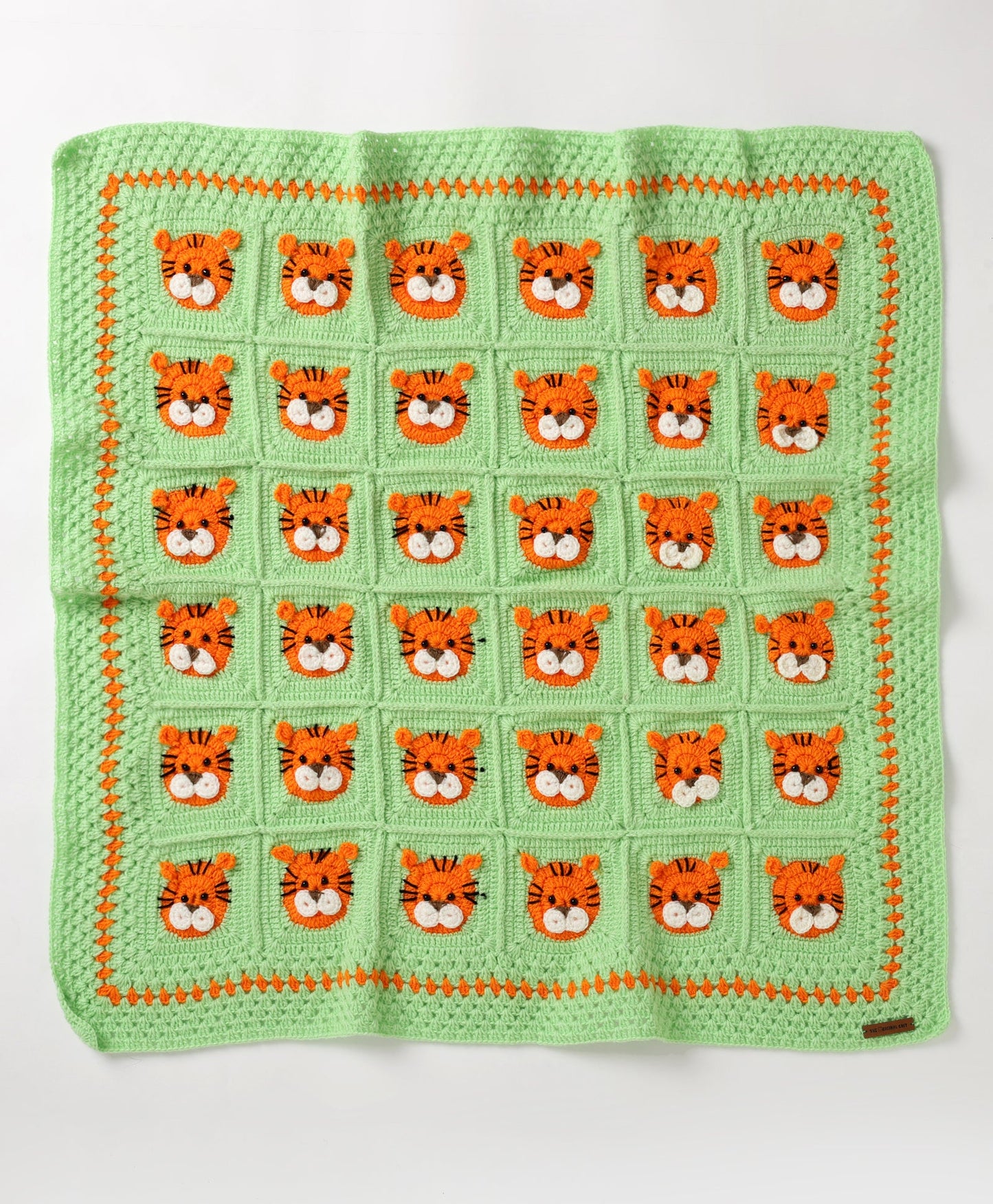 Tiger -Tiger Everywhere Blanket- Light Green & Orange