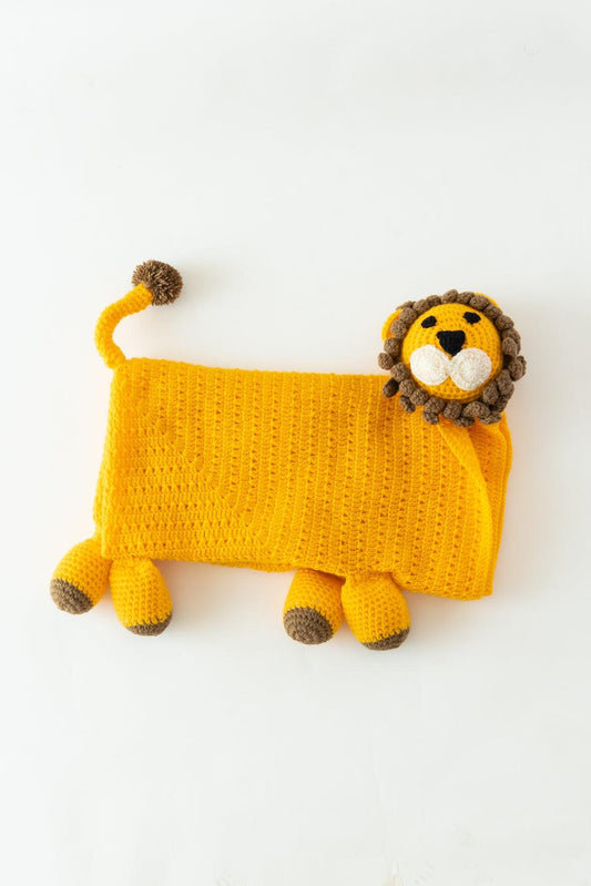 Lion Crochet Blanket- Yellow