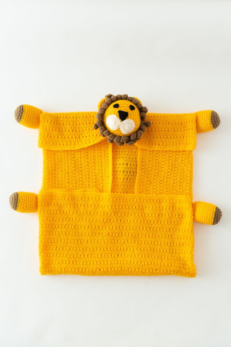 Lion Crochet Blanket- Yellow