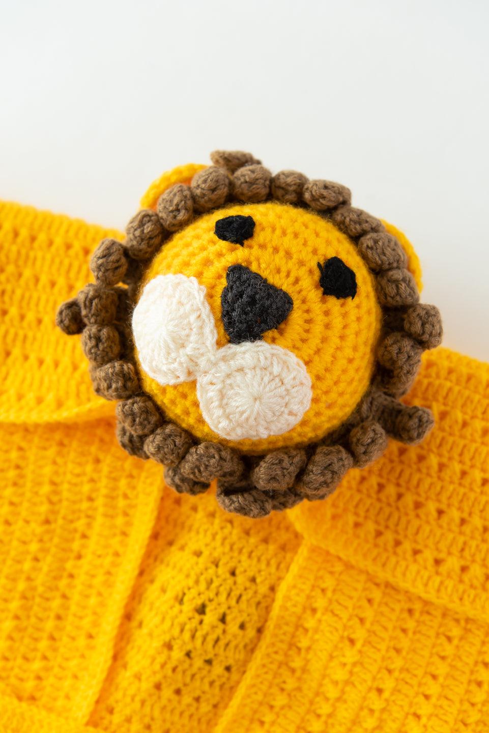 Lion Crochet Blanket- Yellow
