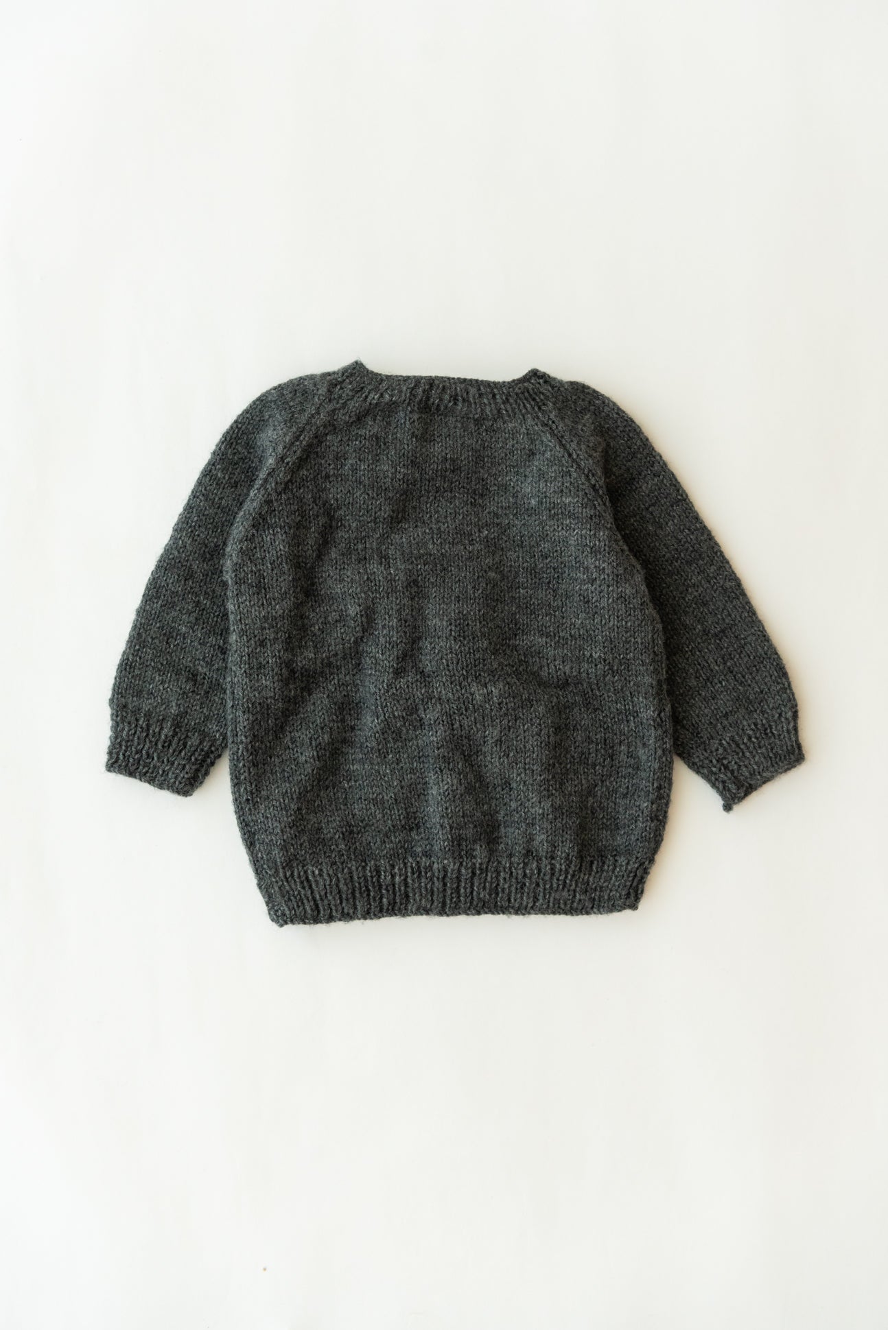 Unisex Kids Embroidered Handmade Sweater Set- Dark Grey