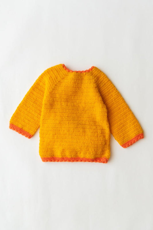 Handmade Lion Face Sweater Set- Yellow & Orange