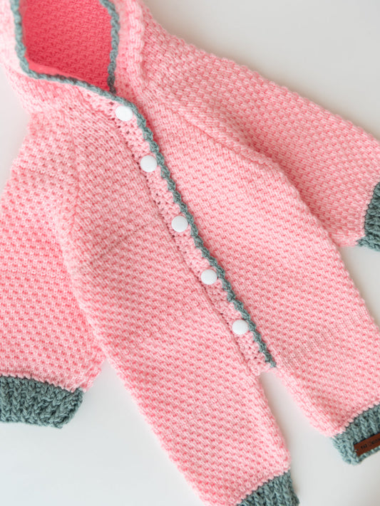 Handmade Romper/ Bodysuit Set- Pink & Grey