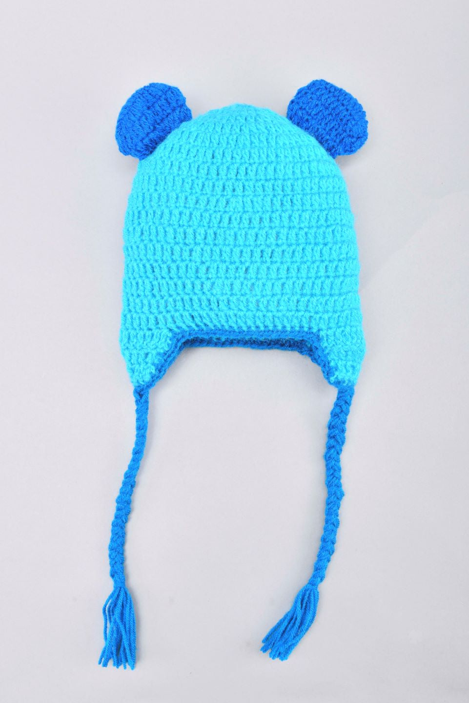 Teddy Design Handmade Cap- Blue