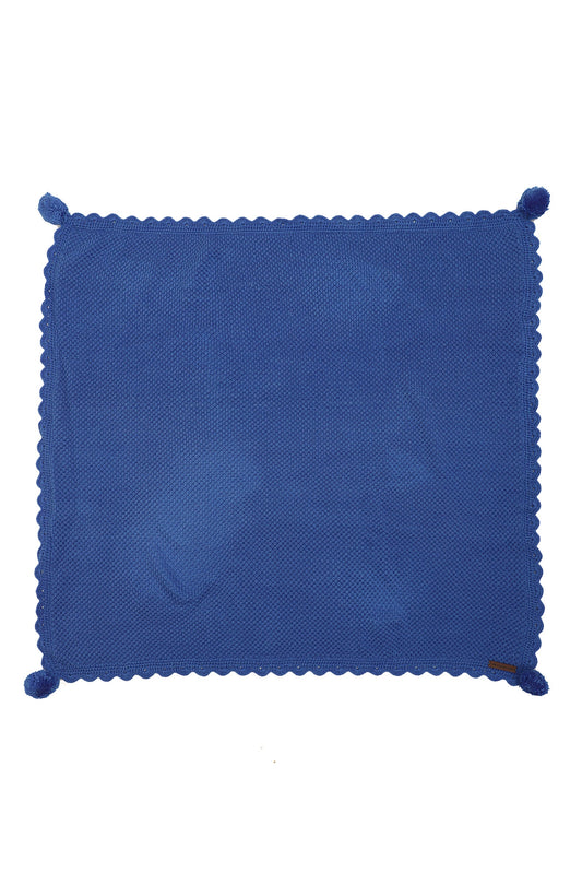 Pom Pom Hugs Blanket- Blue