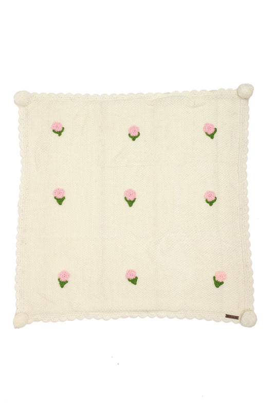Blossom Snuggle Blanket- Off White
