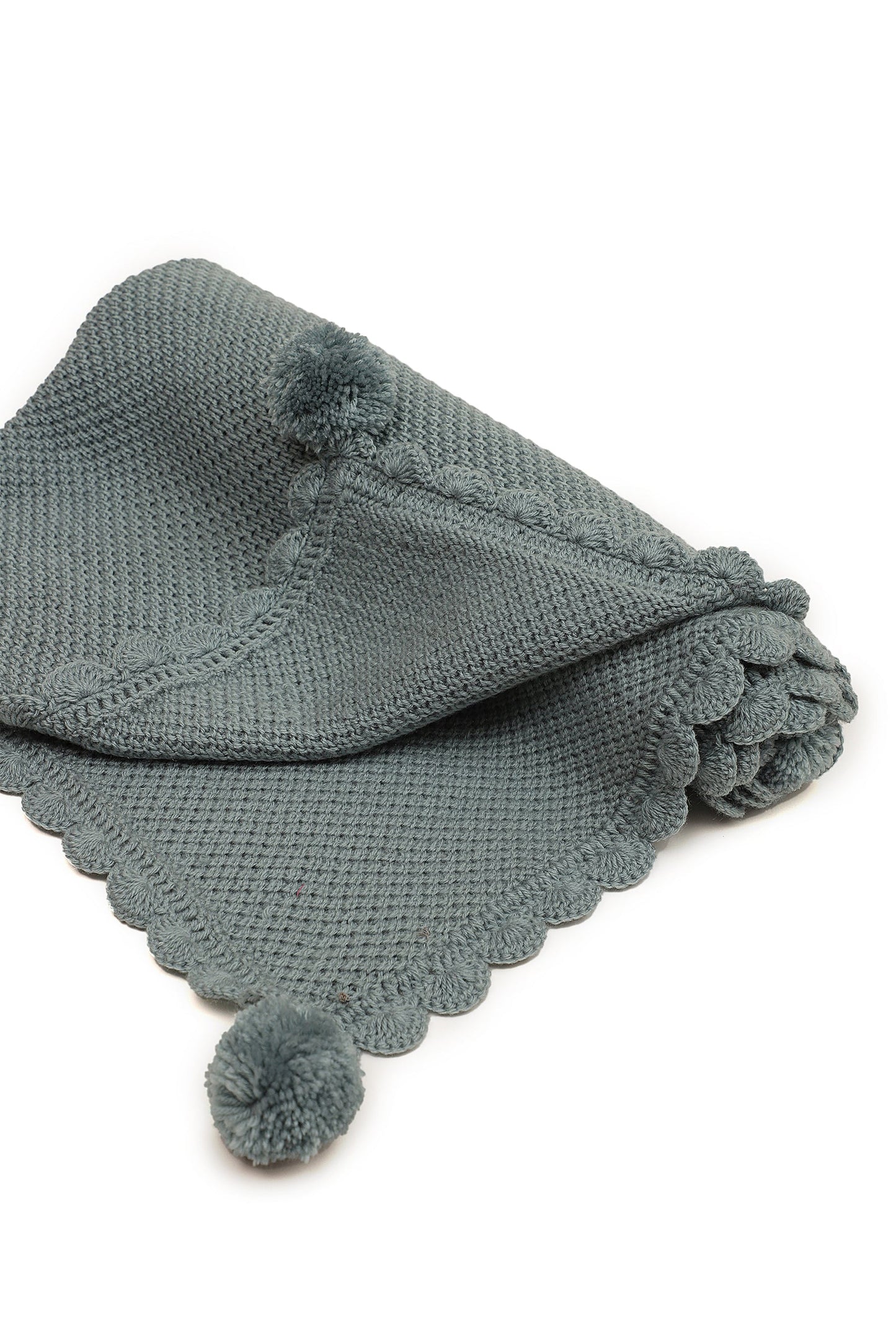 Pom Pom Hugs Blanket- Grey