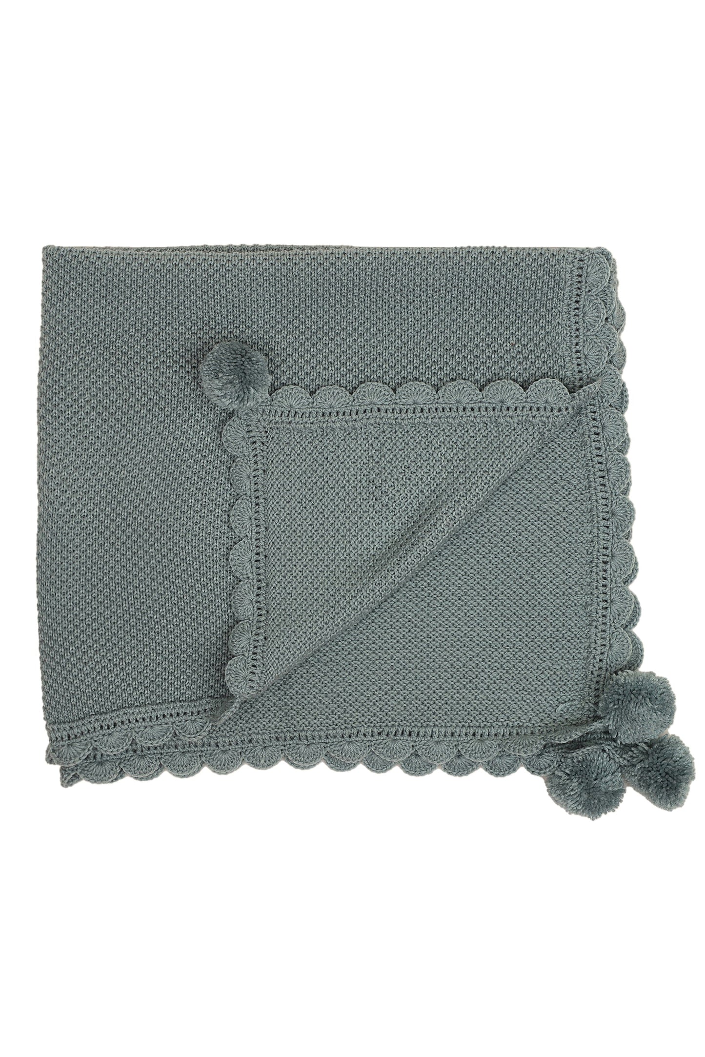 Pom Pom Hugs Blanket- Grey