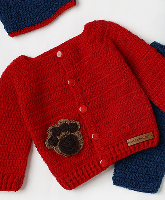 Paw-some Playtime Dungaree Set - Red & Blue