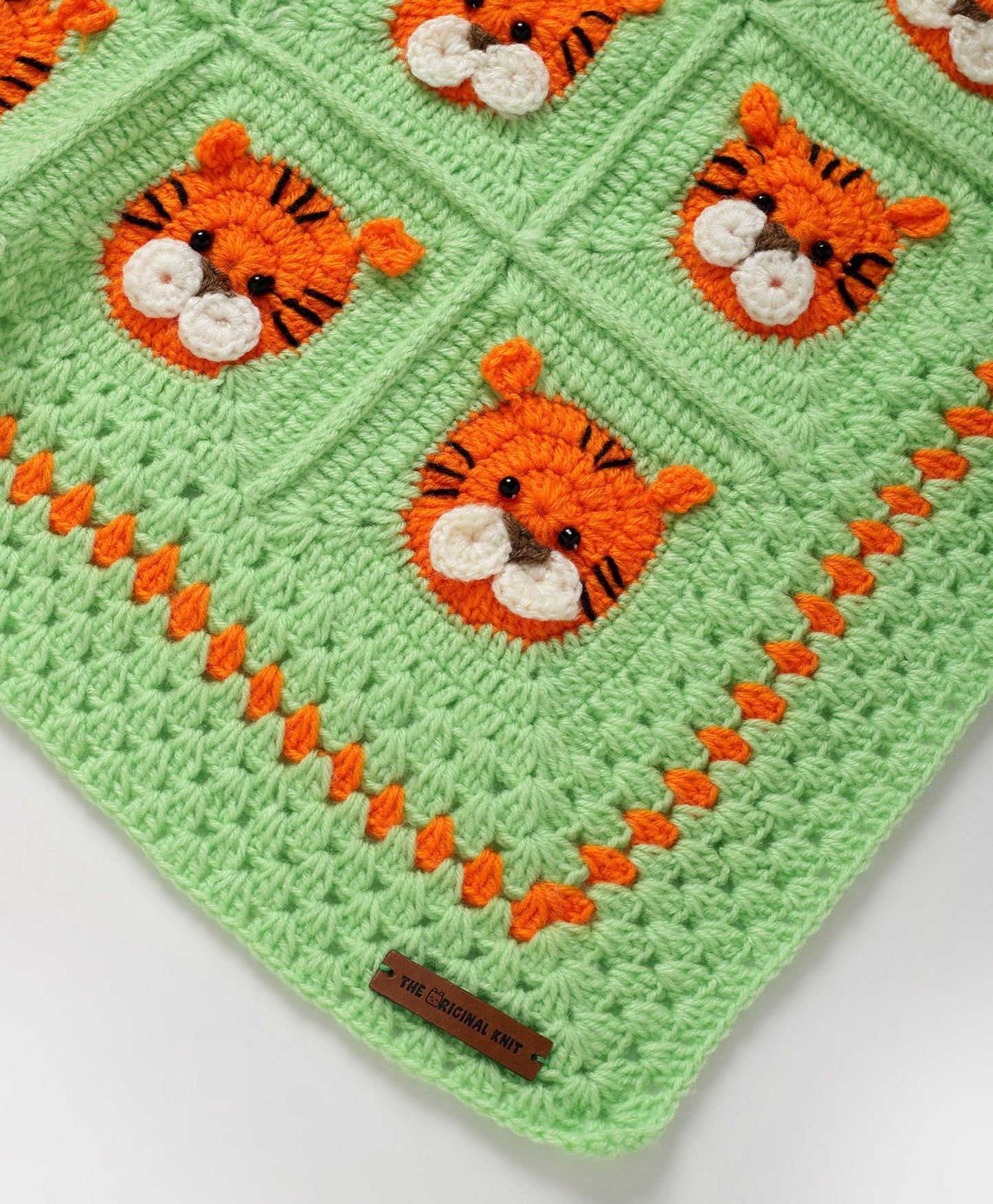 Tiger -Tiger Everywhere Blanket- Light Green & Orange