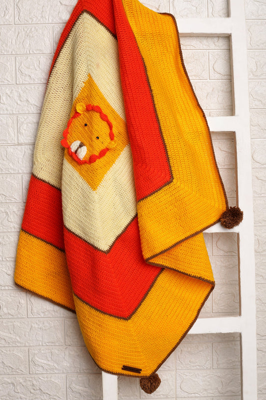 Roar & Snuggle Blanket- Yellow & Orange