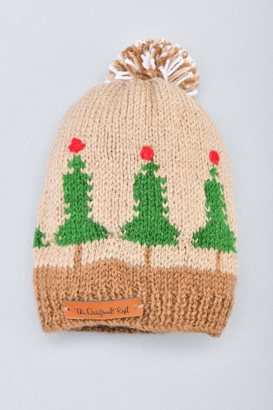 X'Mas Tree Cap- Red & Beige