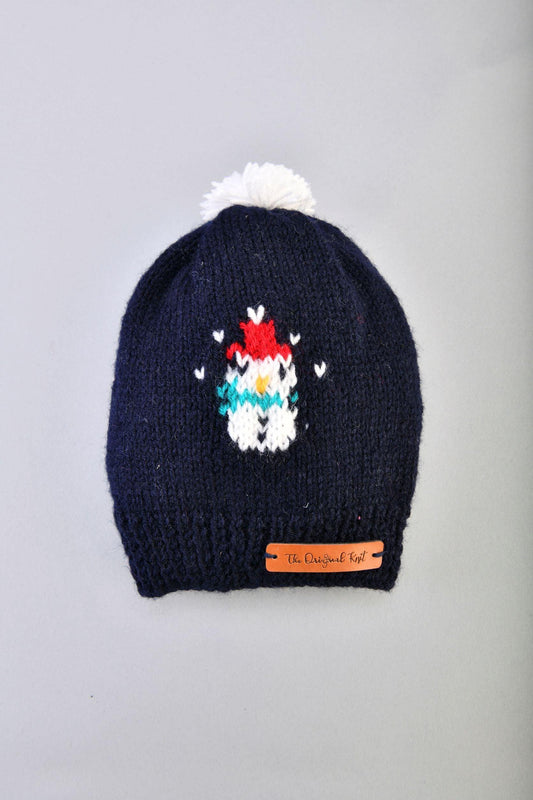 Snowman Knitted Cap- Navy Blue