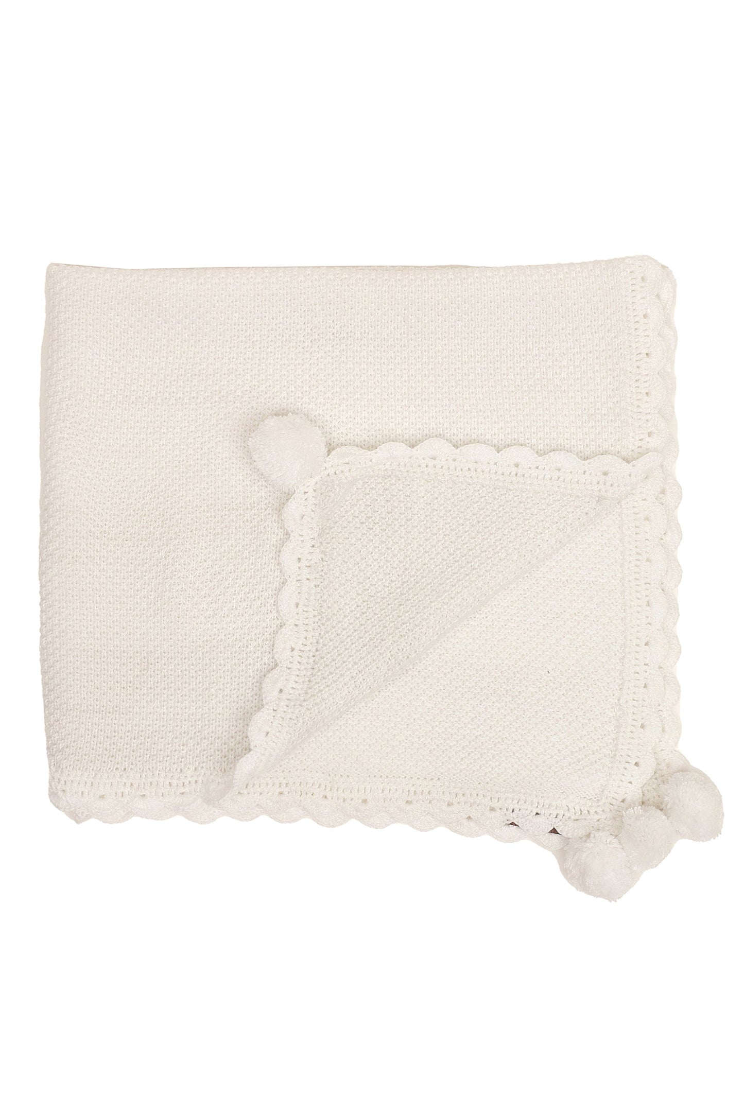 Pom Pom Hugs Blanket - White