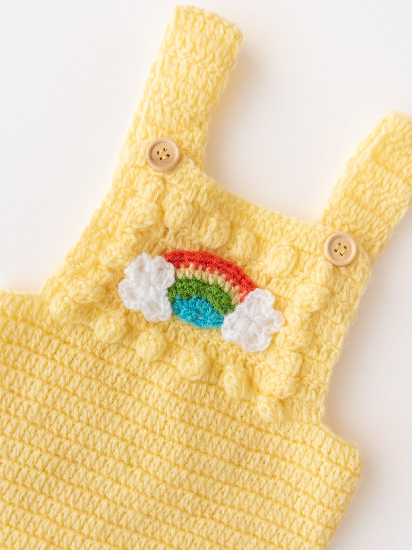 A Piece of Rainbow Romper Set- Off White & Lemon Yellow