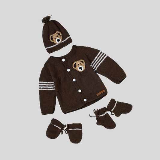 Beary Cute Sweater Set- Brown